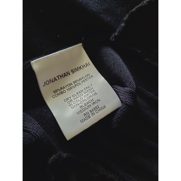 Jonathan Simkhai Blue Mock Neck Cutout  Accents Mini Dress M - Picture 10 of 14